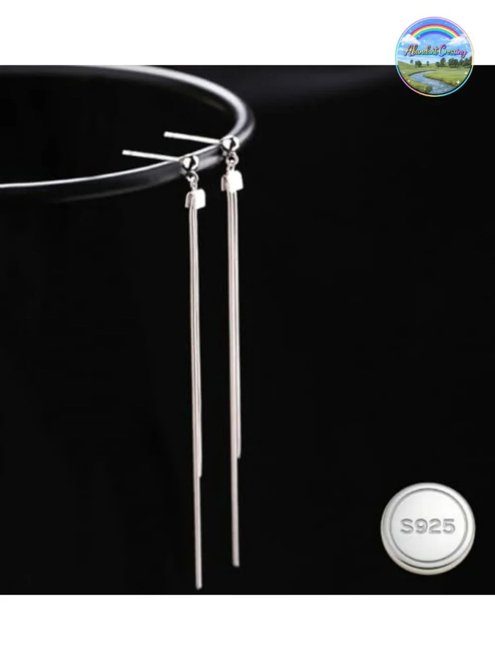925 Sterling Silver Tassel Chain Dangle Earrings - Long Drop Earrings for Women
